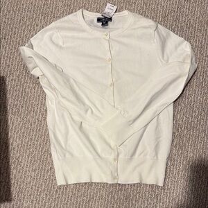 Women's White Cardigan Sweater